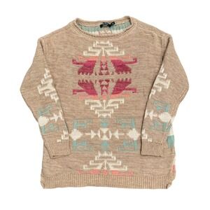 Lauren Ralph Lauren Women's Geometric Southwest Aztec Knit Sweater Size Large